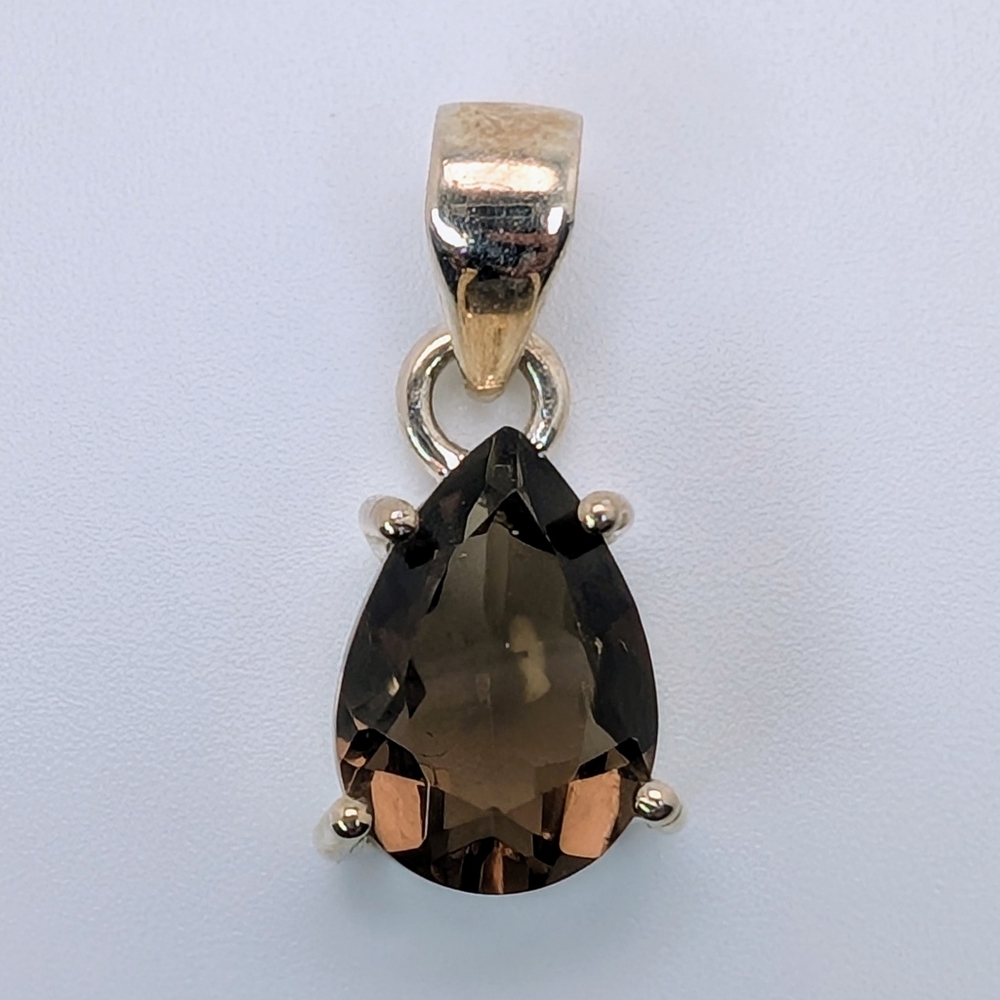 S925 Sterling Silver Smokey Quartz Pendant